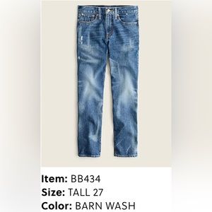 J. Crew women’s jeans slouchy boyfriend 27 tall barn wash mildly distressed